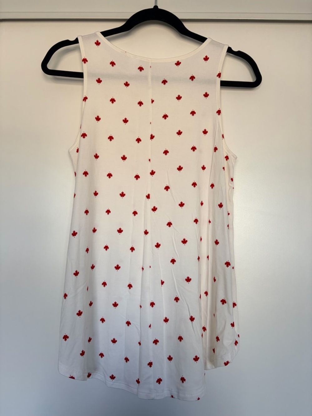 Old Navy Luxe White Tank Top with Red Maple Motif - Picture 2 of 4